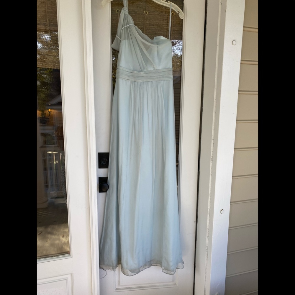 Light blue one strap long dress